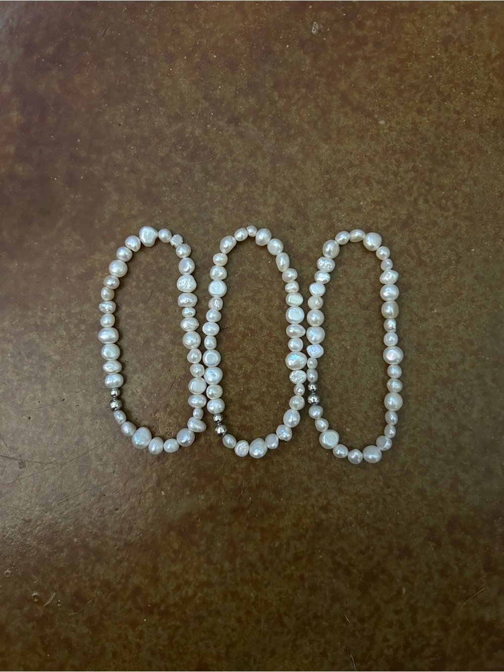 Silpada White Pearl Stretch Bracelet Trio